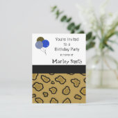 Leopardプリント誕生日招待状 招待状 (スタンド正面)