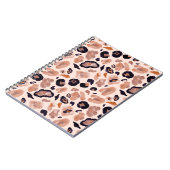 Leopardプリント、シームレス、ベージュの背景。 ノートブック (左側)