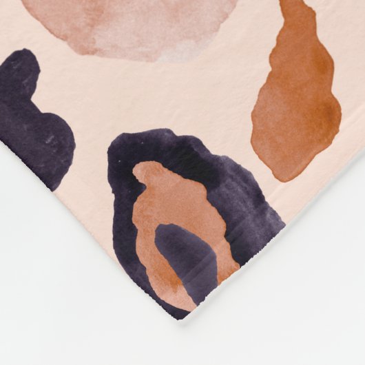 Leopardプリント、シームレス、ベージュの背景。 フリースブランケット (角)