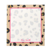 Leopardメモパーソナライズされた帳 ノートパッド (正面)
