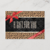 Leopardモダン印刷ギフト証明書 割引カード (正面)