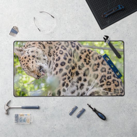 Leopard写真のクローズアップ デスクマット (ワークステーション)