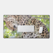 Leopard写真のクローズアップ デスクマット (キーボード&マウス)