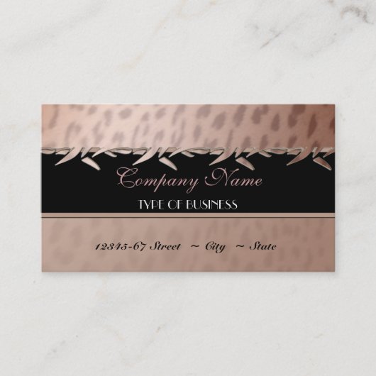 Leopard印エレガント刷名刺テンプレート 名刺 (正面)