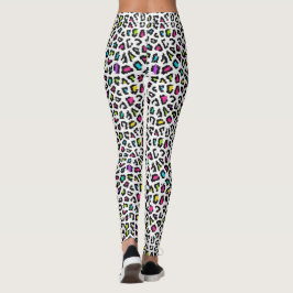 Leopard印カラフル刷レギンス レギンス