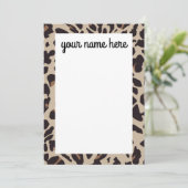 Leopard印パーソナライズされた刷ノート サンキューカード (スタンド正面)