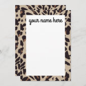 Leopard印パーソナライズされた刷ノート サンキューカード (正面/裏面)