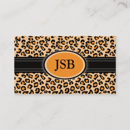 Leopard印ファンキー刷カスタム名刺::オレンジ 名刺 (正面)