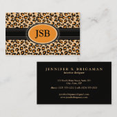 Leopard印ファンキー刷カスタム名刺::オレンジ 名刺 (正面/裏面)