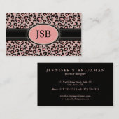 Leopard印ファンキー刷カスタム名刺：:ピンク 名刺 (正面/裏面)