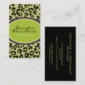 Leopard印ファンキー刷カスタム名刺::ライム 名刺 (正面/裏面)