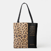 Leopard印信じパーソナライズされたスタイリッシュモダン トートバッグ (裏面)