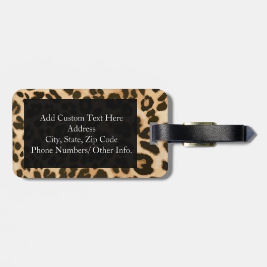 Leopard印刷の背景 ラゲッジタグ (裏面横)