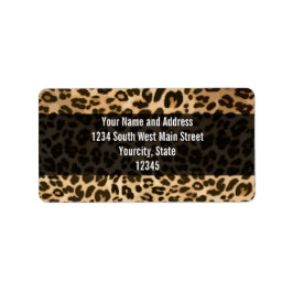 Leopard印刷の背景 ラベル