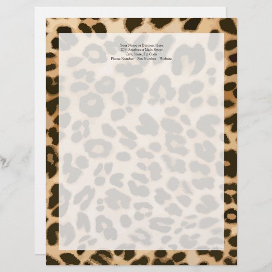 Leopard印刷の背景 レターヘッド (正面/裏面)