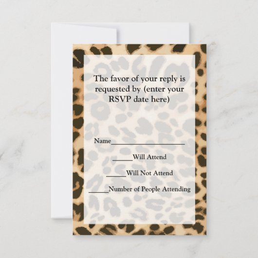 Leopard印刷の背景 出欠カード (裏面)