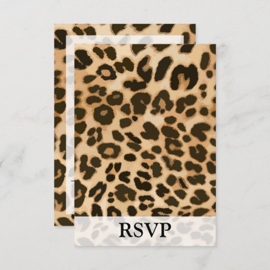 Leopard印刷の背景 出欠カード (正面/裏面)