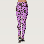 Leopard印刷シームレスな紫の背景レギンス レギンス (裏面)