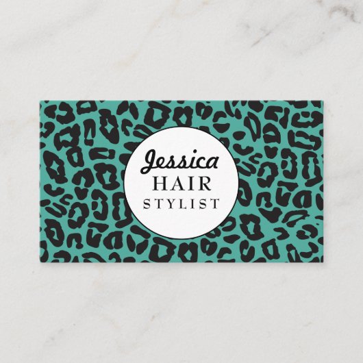 Leopard印刷スモダンタイリストアポイントメントカード 予約カード (正面)