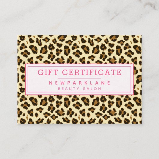 Leopard印刷ビジネスギフト証明書 名刺 (正面)