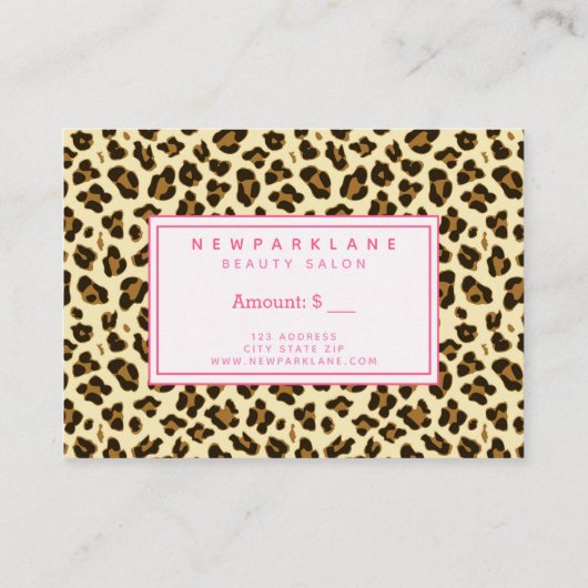 Leopard印刷ビジネスギフト証明書 名刺 (裏面)