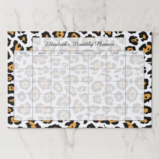 Leopard印刷月パーソナライズされたの空白のプランナー ペーパーパッド (正面)