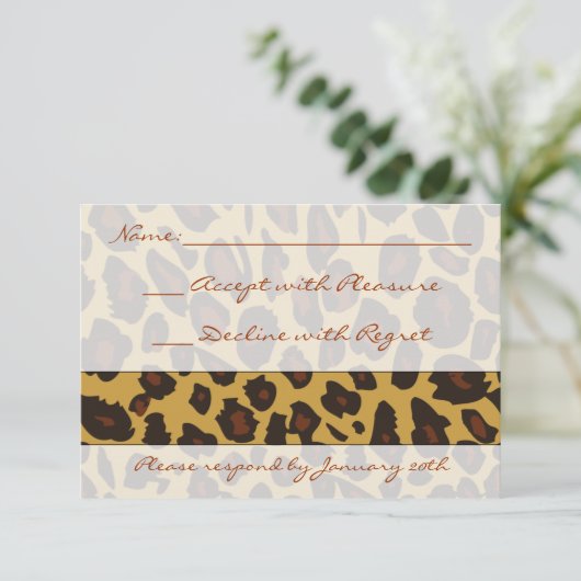Leopard印刷RSVP 出欠カード (スタンド正面)