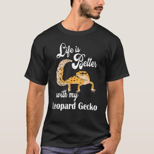 Leopard おもしろい Geckoシャツが爬虫類との生活を改善 Tシャツ (正面)
