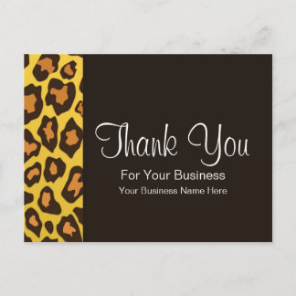 Leopard はっきりした Print :：ビジネス用はがきテンプレート ポストカード