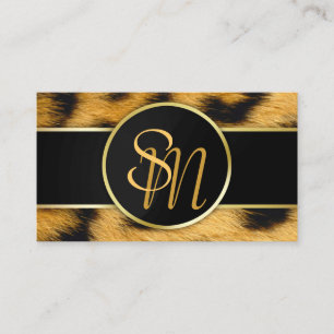 Leopard エレガント Print Monogram – 名刺