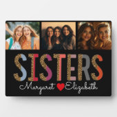 Leopard カラフル Sistersカスタムの写真と名前 フォトプラーク (正面)