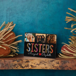 Leopard カラフル Sistersカスタムの写真と名前 フォトプラーク