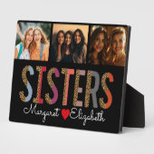 Leopard カラフル Sistersカスタムの写真と名前 フォトプラーク (側面)
