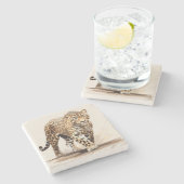 Leopard ストーンコースター (横)