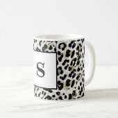 Leopard -プリントはモノグラムをパーソナライズされた発見， コーヒーマグカップ (正面右)