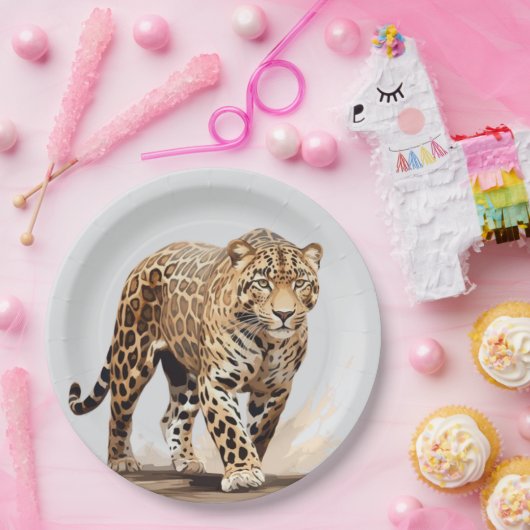 Leopard ペーパープレート (パーティー)