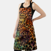 Leopard:抽象芸術カラフルヴィンテージテクスチャ エプロン (インサイチュ)