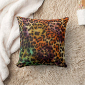 Leopard:抽象芸術カラフルヴィンテージテクスチャ クッション (ブランケット)