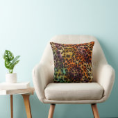Leopard:抽象芸術カラフルヴィンテージテクスチャ クッション (椅子)