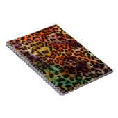 Leopard:抽象芸術カラフルヴィンテージテクスチャ ノートブック (右側)