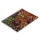Leopard:抽象芸術カラフルヴィンテージテクスチャ ノートブック (左側)