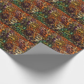 Leopard:抽象芸術カラフルヴィンテージテクスチャ ラッピングペーパー (角)