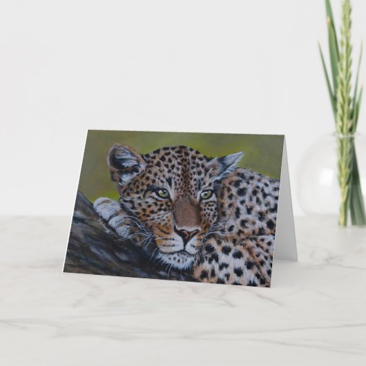 Leopard 空白の Greeting Card サンキューカード (正面)