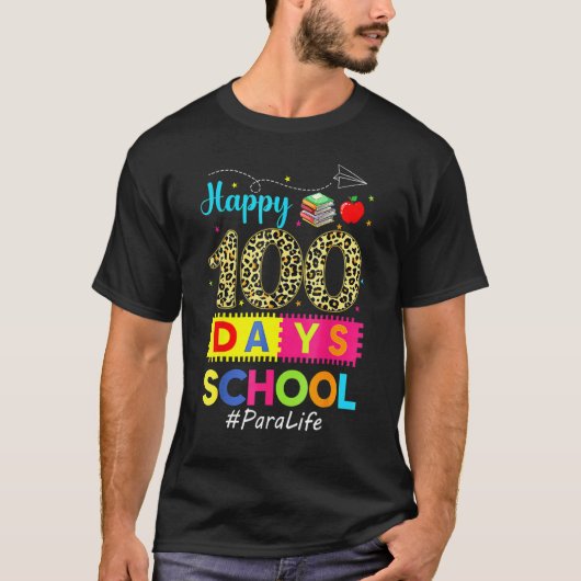 Leopard 100th Day Of School Para Life 100日Sma Tシャツ (正面)