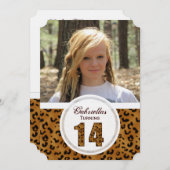 Leopard 14誕生日:写真:パーティの招待状 招待状 (正面/裏面)