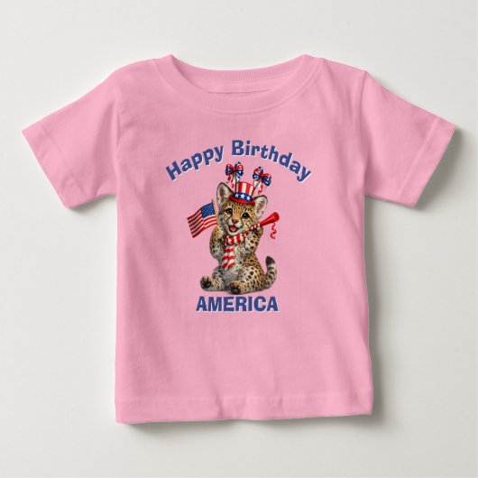 Leopard (5q) Patriotic Kid T-Shirt ベビーTシャツ (正面)