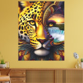 Leopard Abstract Art キャンバスプリント (インサイチュ (リビング))