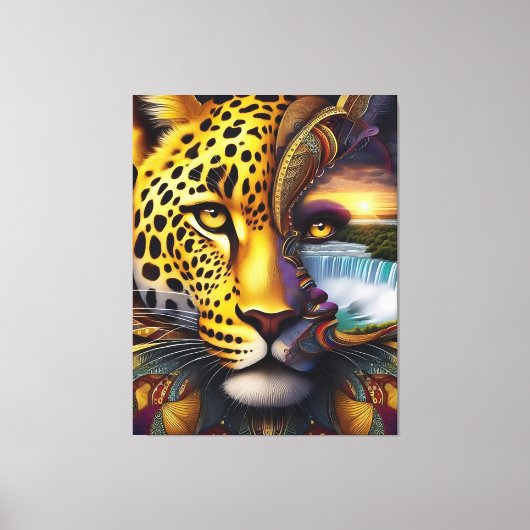 Leopard Abstract Art キャンバスプリント (正面)