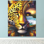 Leopard Abstract Art キャンバスプリント (インサイチュ (ウッドフロア))