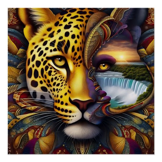 Leopard Abstract Art ポスター (正面)